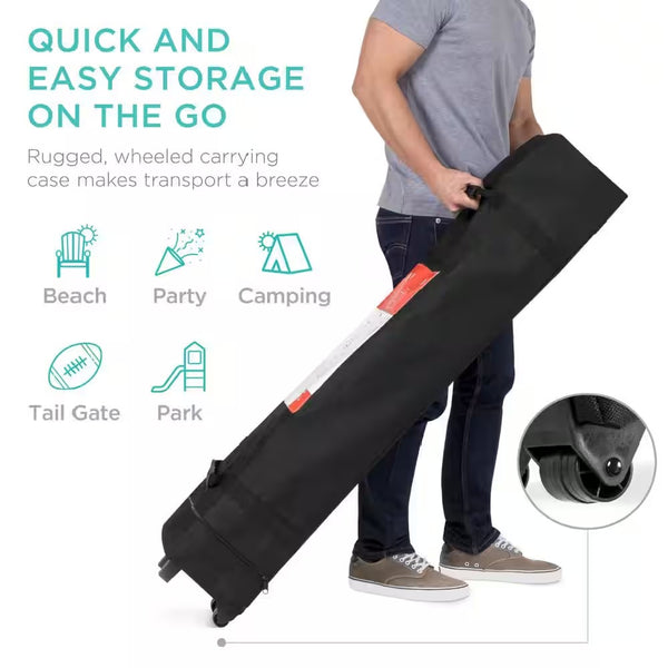 10 ft. x 10 ft. Gray Easy Setup Pop Up Canopy Instant Portable Tent with 1-Button Push - C3-1020