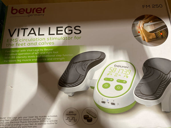 Beurer Vital Legs EMS Booster for Circulation on Feet & Calves, Reduces Swelling & Cramps, FM250 - G13 - 923