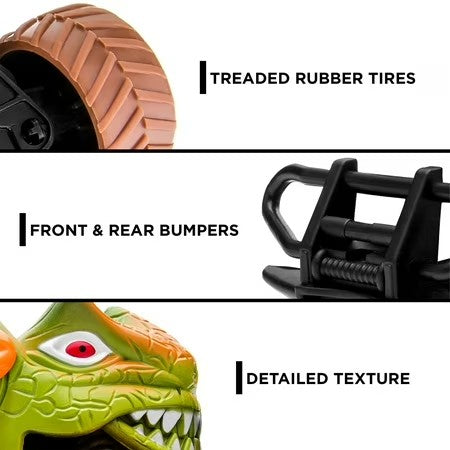 Best Choice Products Set of 2 1/43 Scale 27MHz Toy Dinosaur RC Cars w/ 2 Controllers, 9mph Max Speed - B1 - 1006