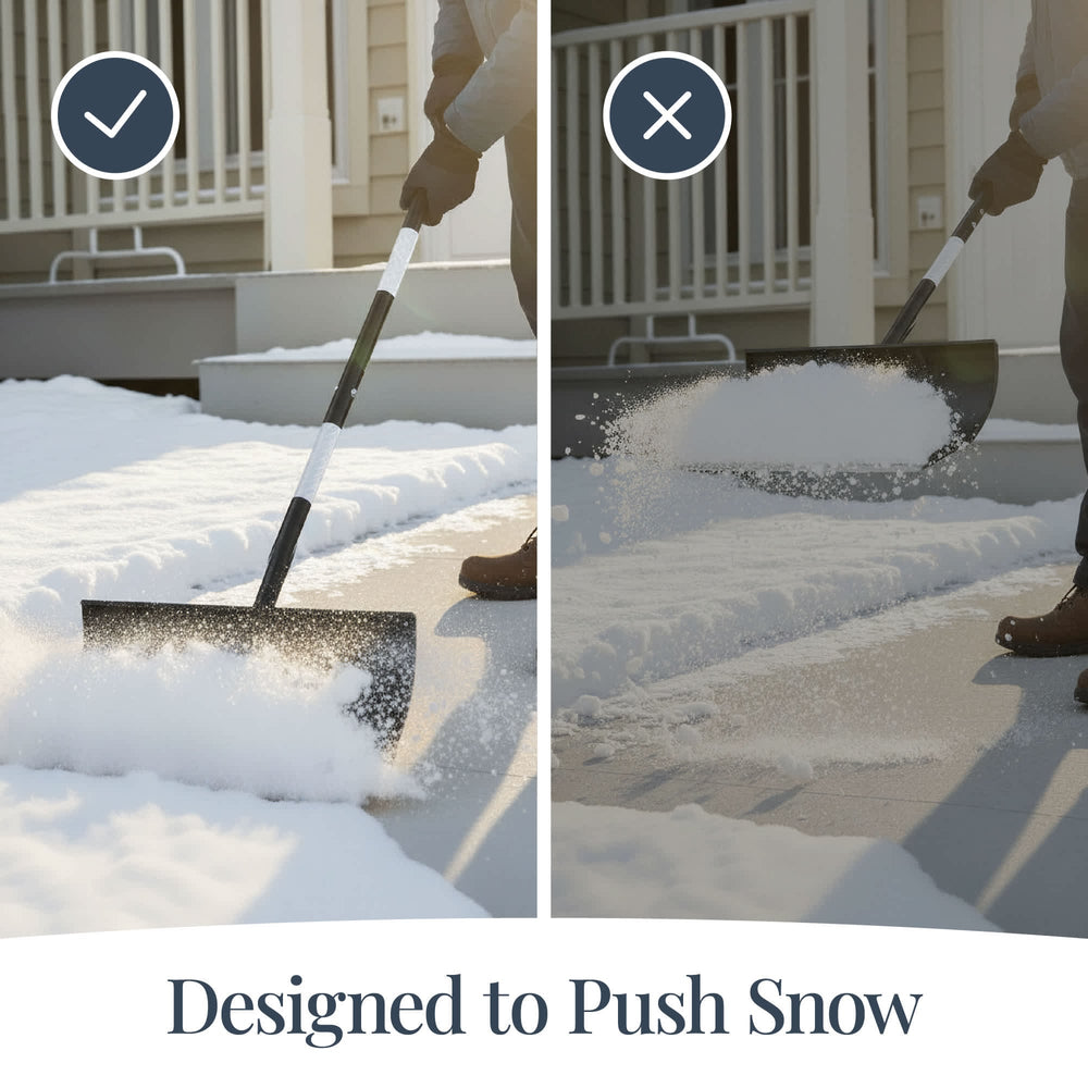 Best Choice Products 24 Snow Pusher Heavy Duty Hand Plow - Black - G1 - 1589