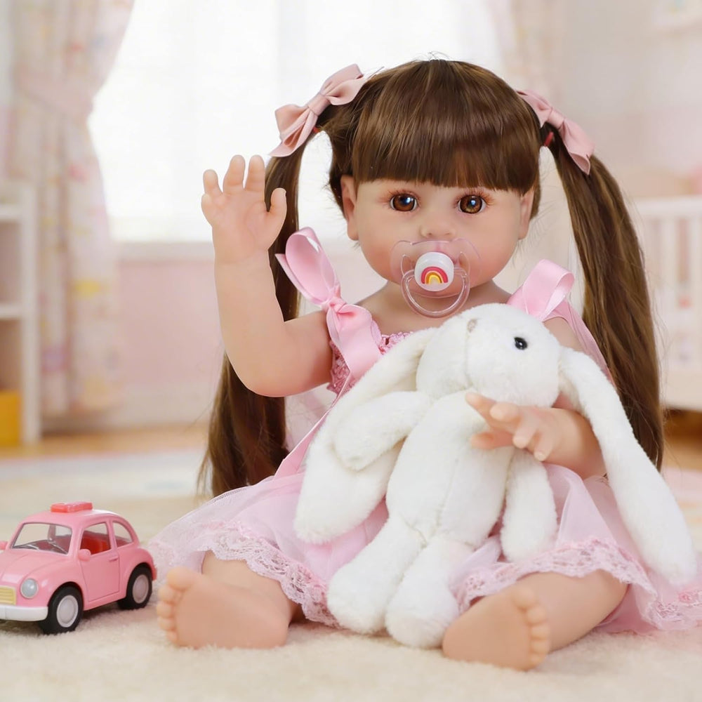 SCOM Lifelike Reborn Dolls Girl -20 Inch Realistic Baby Doll Newborn Baby Dolls Lifelike Baby Doll Silicone Toddler Clothes Gift Set for Age 3+ 1469