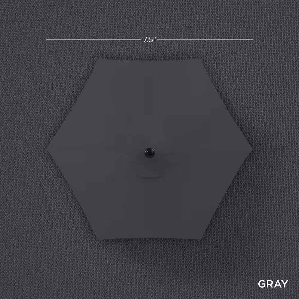 Gray 7.5 ft. Outdoor Market Patio Umbrella with Crank and Tilt -E5-0799