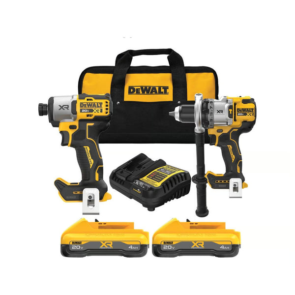 DeWalt 20V MAX XR Cordless Brushless 2 Tool Hammer Drill and Impact Driver Kit L37 - Tested and Working