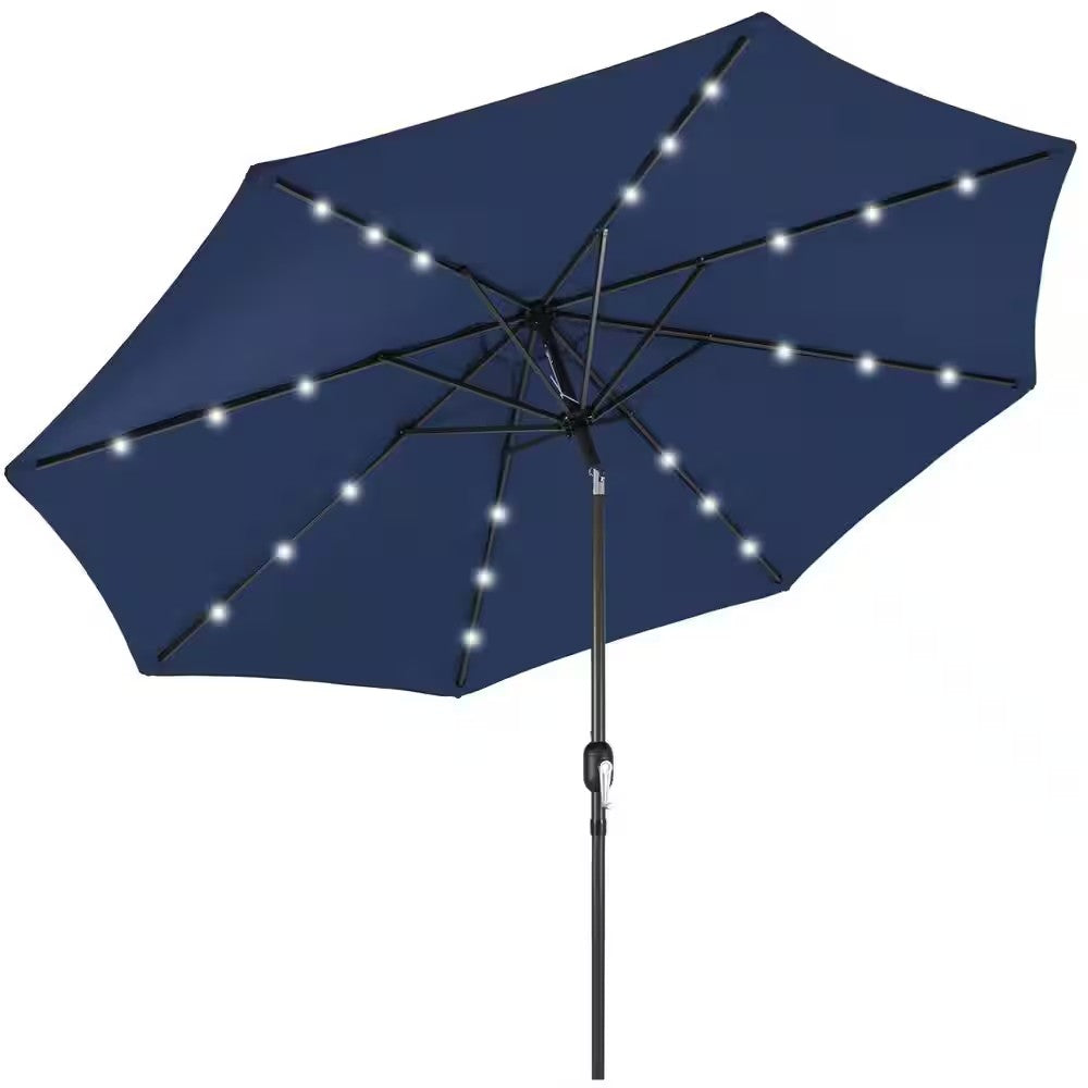 10 ft. Market Solar Tilt Patio Umbrella in Navy Blue - E8 - 1037