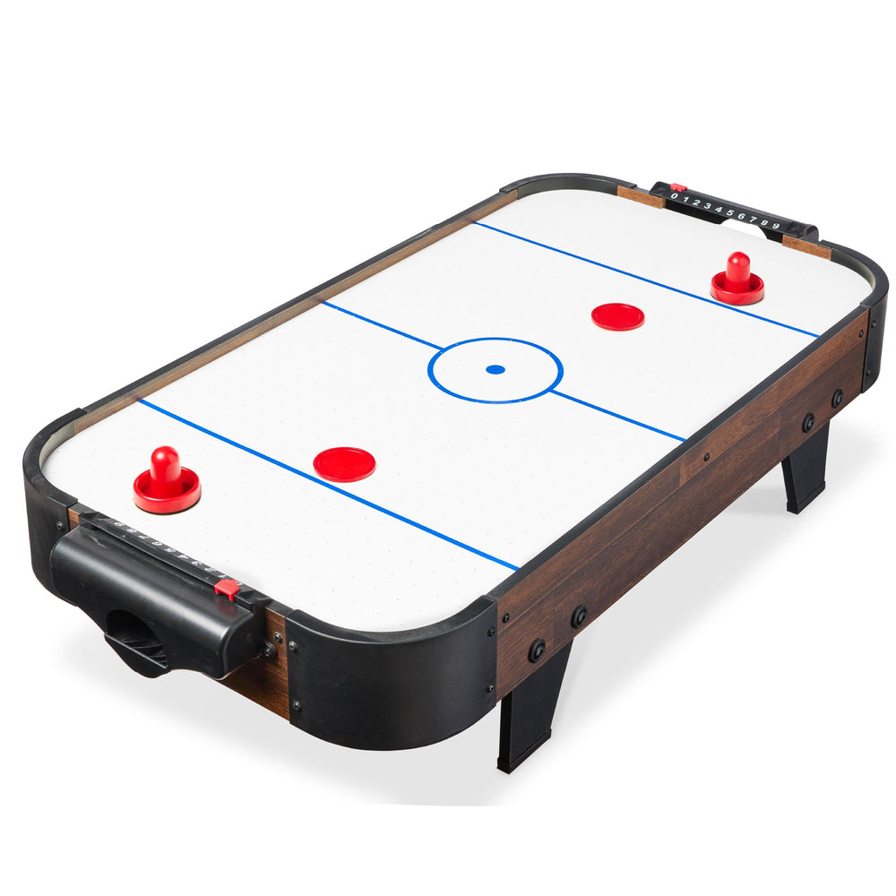 Tabletop Air Hockey Arcade Game Table W/ 2 Pucks, 2 Strikers - 40in - Walnut - H3 - 1603