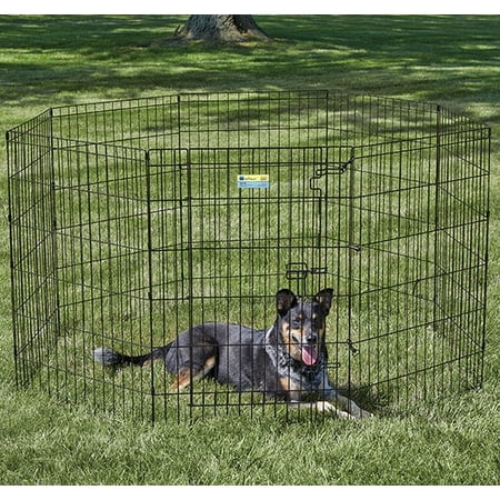 MidWest Homes for Pets Exercise Pen for Pets with Full Max Lock Door, 36-Inch, Black - D4 - 523