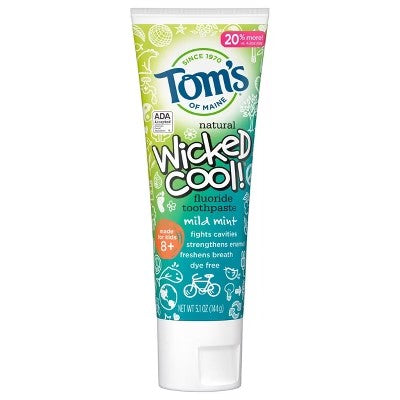 ( Lot of 3) Tom's of Maine Wicked Cool! Mild Mint Anti-cavity Toothpaste - 5.1oz - L10 - 159