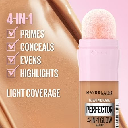(Pack of 2) Maybelline Instant Age Rewind Instant Perfector Glow Makeup, Light, 0.68 fl oz - F4 - 739