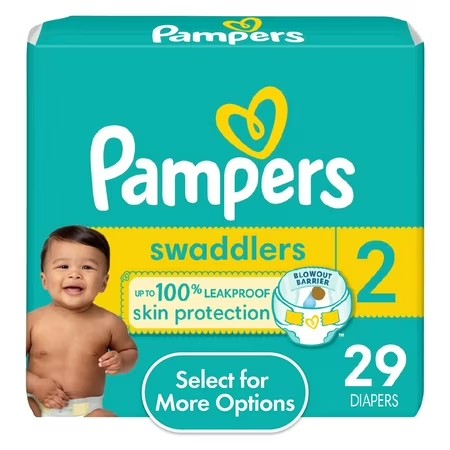 Pampers Swaddlers Baby Diapers Size 2, 29 Count - B9 - 1521