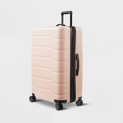 Hardside Large Checked Suitcase Pink - Open Story 1708