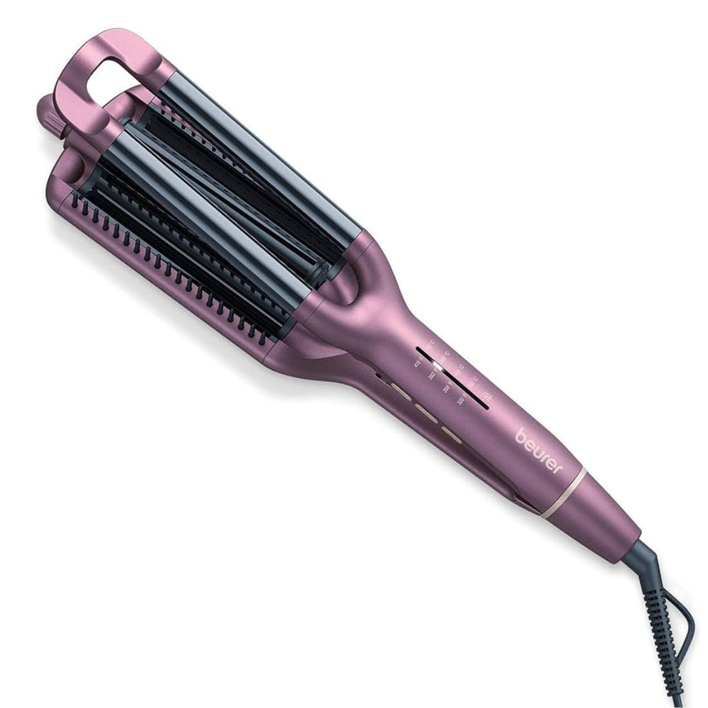 Beurer HT65 4-in-1 Wave Styler, 3 Barrel Curling Iron and Crimper, Adjustable Deep Hair Waver Wand for Beach, Mermaid, Natural, and Water Waves, Curls, Crimps, Hot Styling Tools -E7-1749