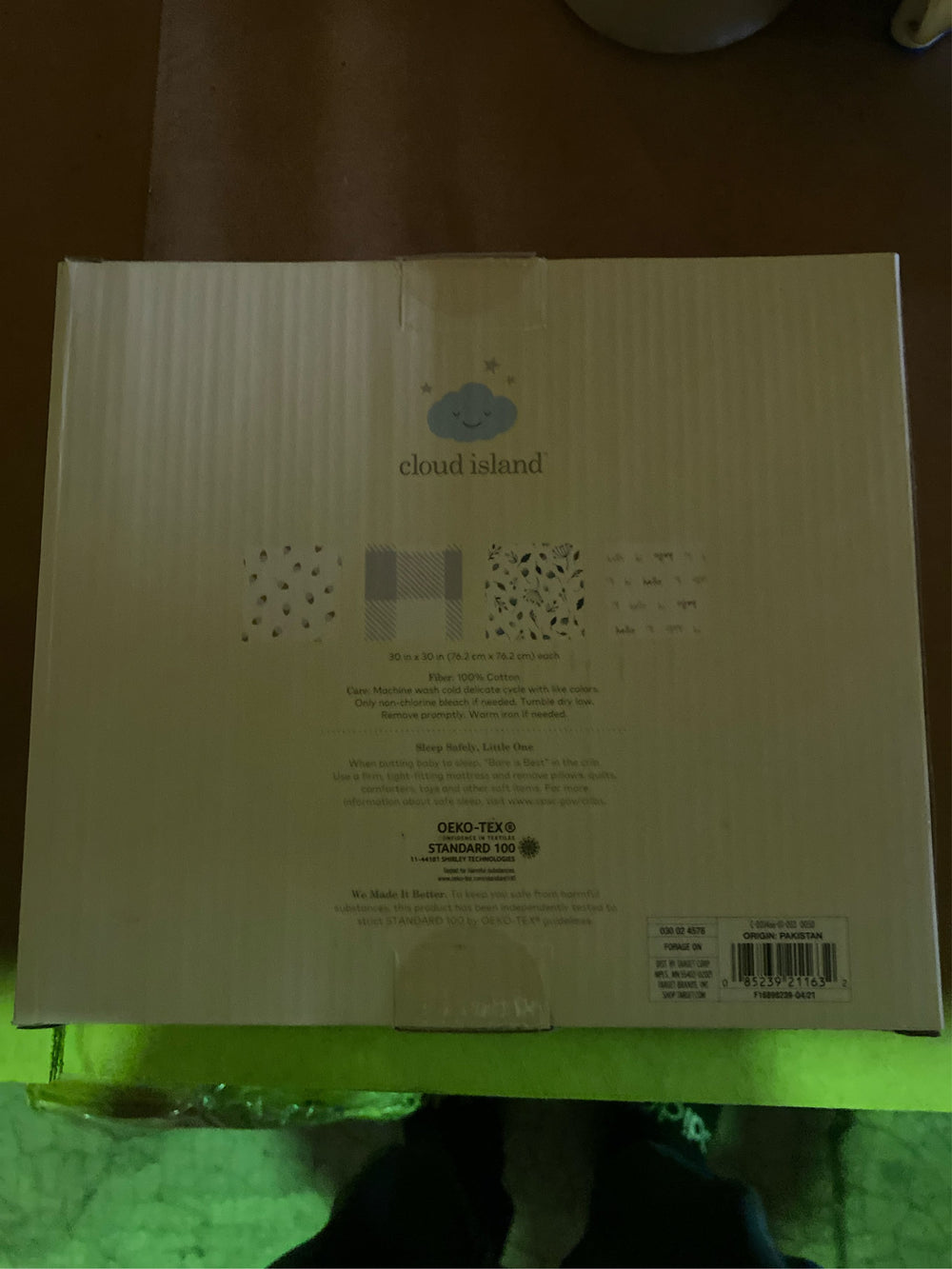 Flannel Baby Blanket Forage On - Cloud Island  - 4pk - K10 - 137