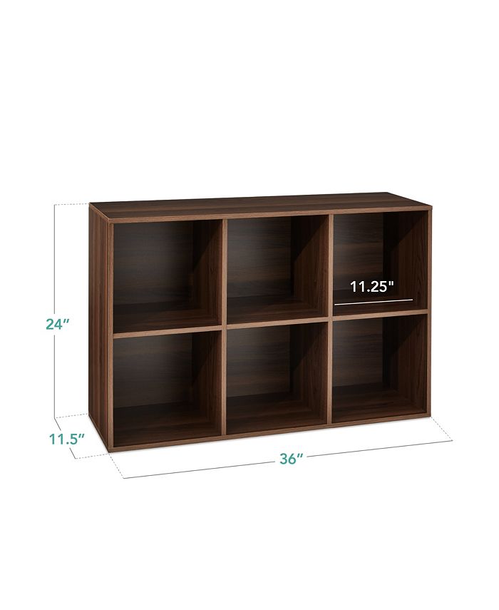 Best Choice Products 6-Cube Bookshelf, 11in Display Storage System, Organizer w/ Removable Back Panels - Brown 1257b