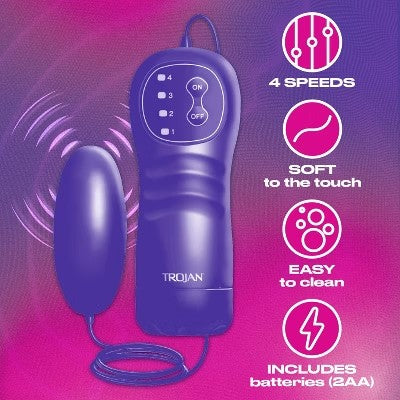 Trojan Bullet Multi-Speed Vibrator with Remote Control -L6-1540