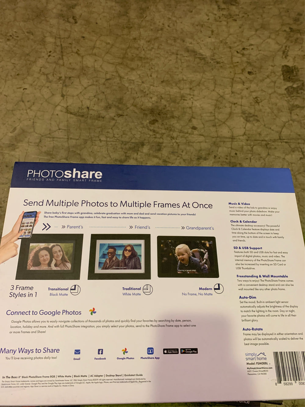 8 in. PhotoShare Social Network Frame - L8 - 198 -C2-0325