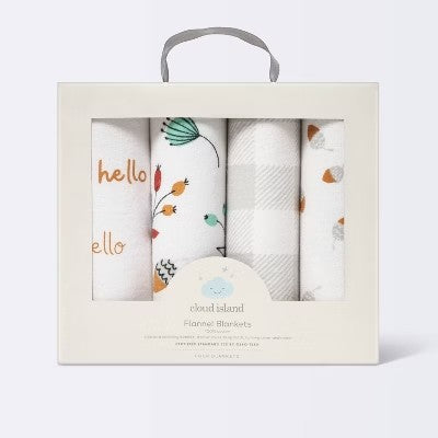 Flannel Baby Blanket Forage On - Cloud Island  - 4pk - K10 - 137
