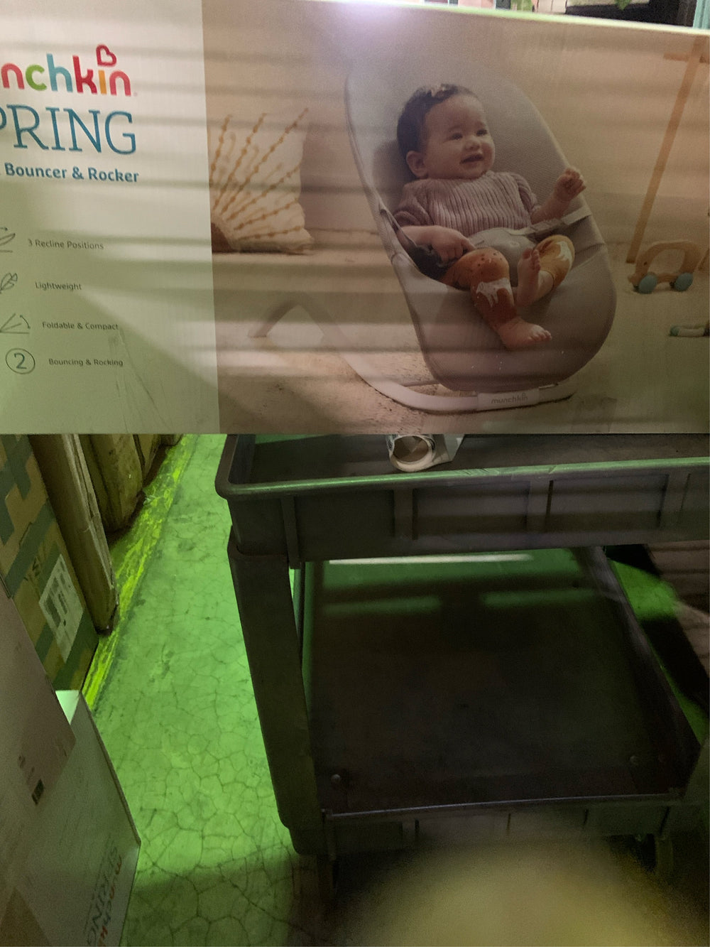 Munchkin  Spring 2-in-1 Infant Bouncer & Rocker, Lightweight with 3 Recline Positions, Unisex - G14 - 1771 -L5-0098