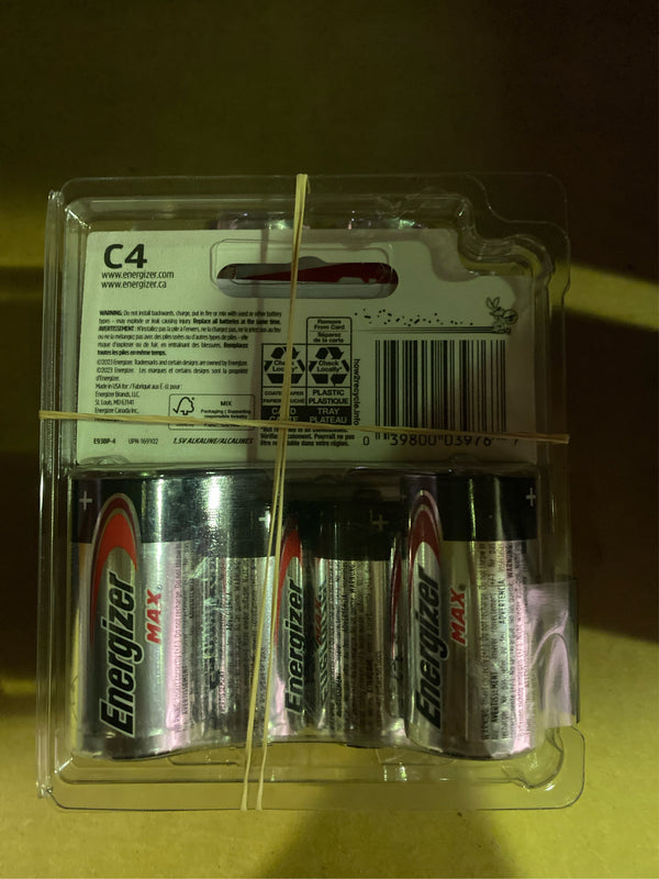 (Lot of 2) Energizer Max C Battery 4-Pack - C4 - 368
