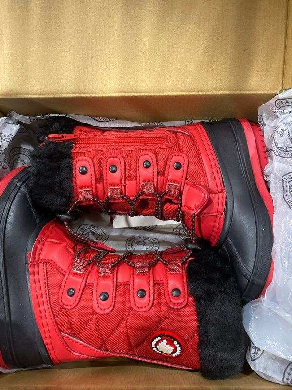 Canada Weather Gear Girls' Cold Weather Boots Red/Black - Red & Black Ally Duck Boots - Kids Girls Size 8 - F8 - 1900