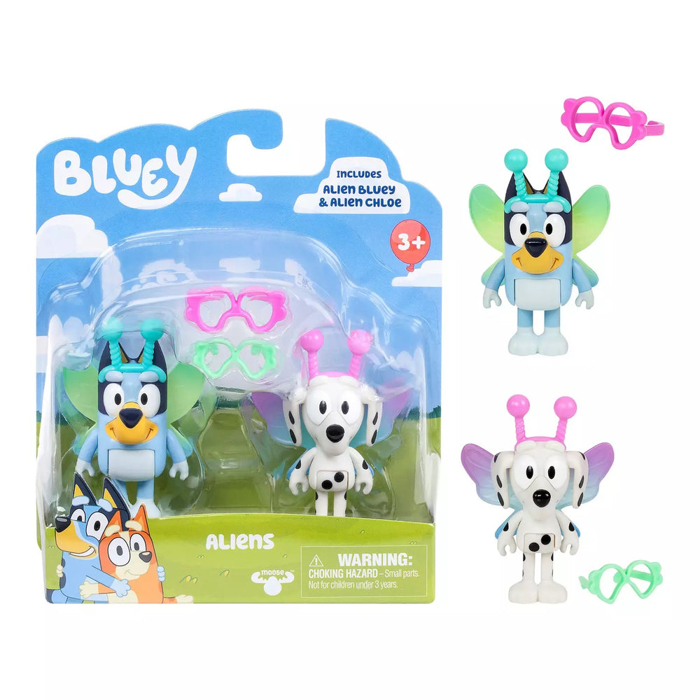 Bluey Aliens Alien Bluey and Alien Chloe Figure Set - C3 - 322