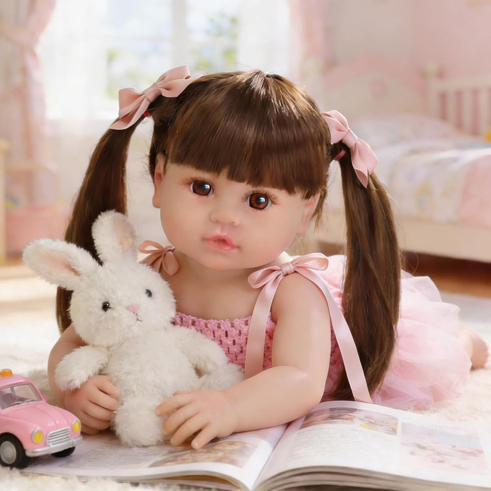 SCOM Lifelike Reborn Dolls Girl -20 Inch Realistic Baby Doll Newborn Baby Dolls Lifelike Baby Doll Silicone Toddler Clothes Gift Set for Age 3+ 1469