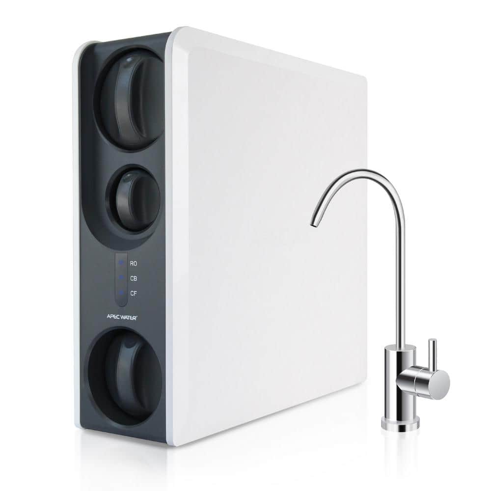 APEC ROTL-600-PH Tankless Reverse Osmosis System 3-Stage Water Filtration System with PH+ Alkaline Cartridge, Easy DIY 1238