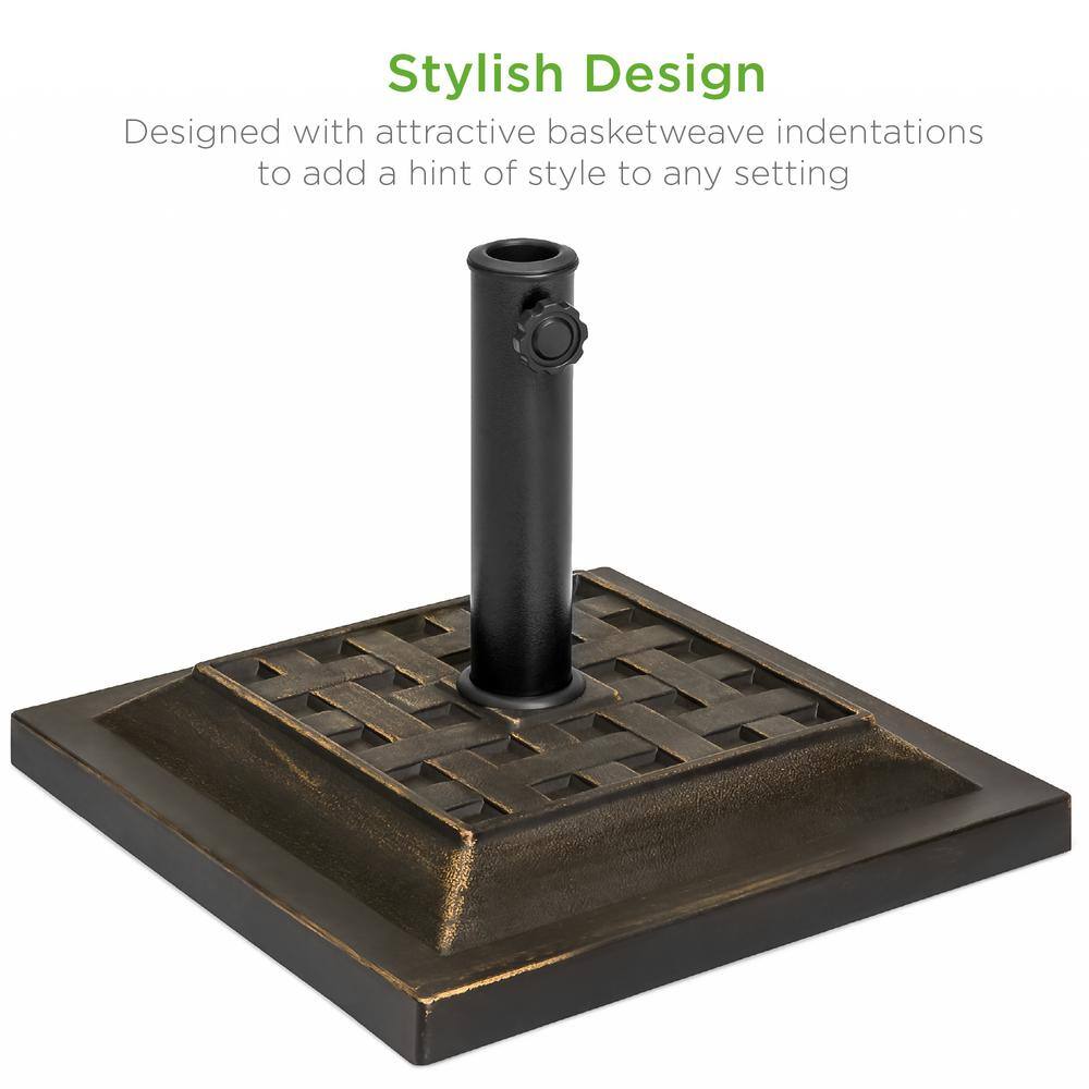 25.6 lbs. Steel Patio Umbrella Base in Bronze -C10-0466 -K8-1590