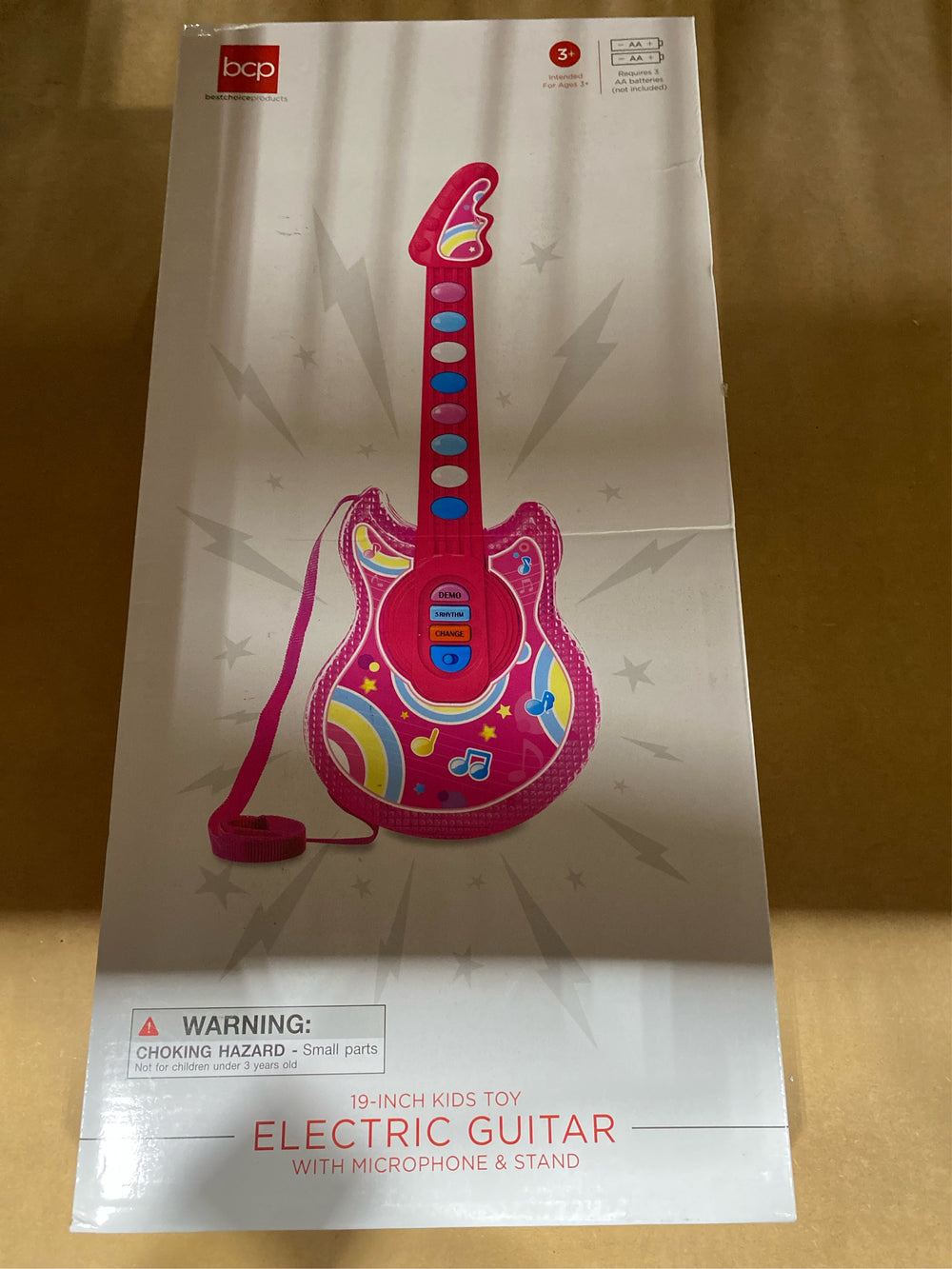 Best Choice Products 19in Kids Flash Guitar, Pretend Play Musical Instrument Toy for Toddlers w/ Mic, Stand - Pink - B1 - 1002