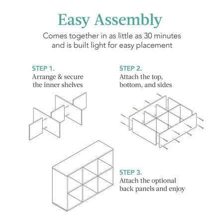 Best Choice Products 6-Cube Bookshelf, 11in Display Storage System, Organizer w/ Removable Back Panels - Light Oak 1258b