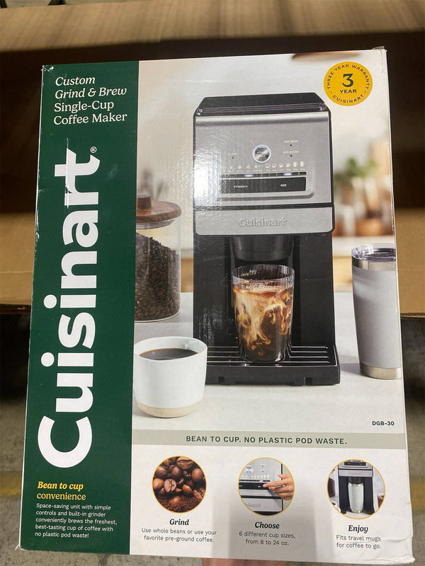 Cuisinart Coffee Maker, Grind and Brew Single Serve Coffee Maker, 6 Cup Sizes, Built-in Stainless Steel Burr Mill, Adjustable Strength, Grind Control and Over Ice Feature, Easy Cleaning - C9 - 1235