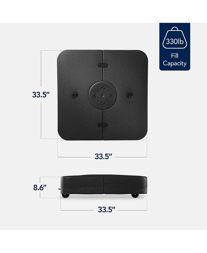Best Choice Products Heavy-Duty Outdoor Cantilever Base Stand w/ Wheels, Locks, Fillable 330lb Capacity - Black - M10 - 1972