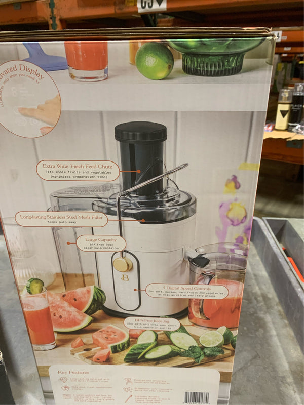 Beautiful 5-Speed 1000W Electric Juice Extractor with Touch Activated Display White Icing by Drew Barrymore -A8-1174