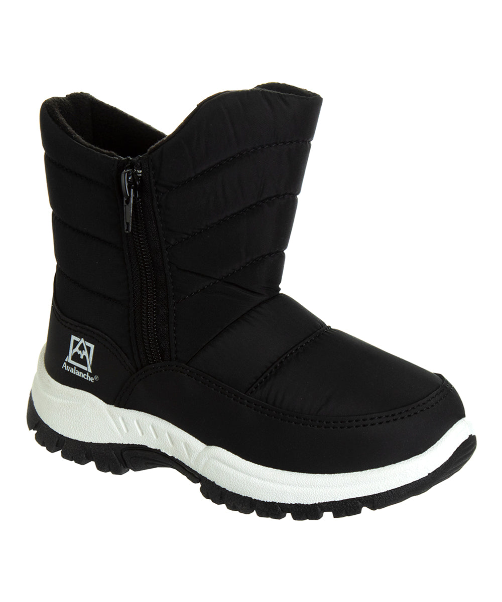 Avalanche Girls' Cold Weather Boots Black - Black Puffer Snow Boots - Girls -B3-1087
