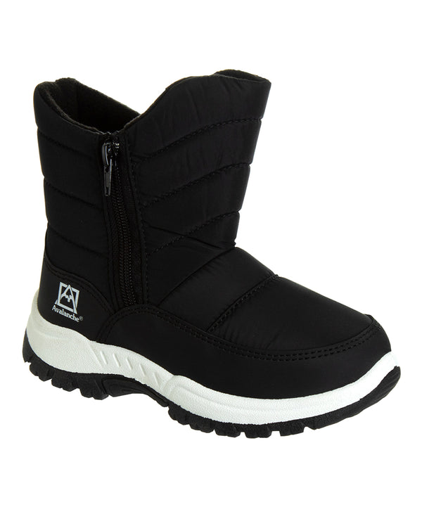 Avalanche Girls' Cold Weather Boots Black - Black Puffer Snow Boots - Girls -B3-1087