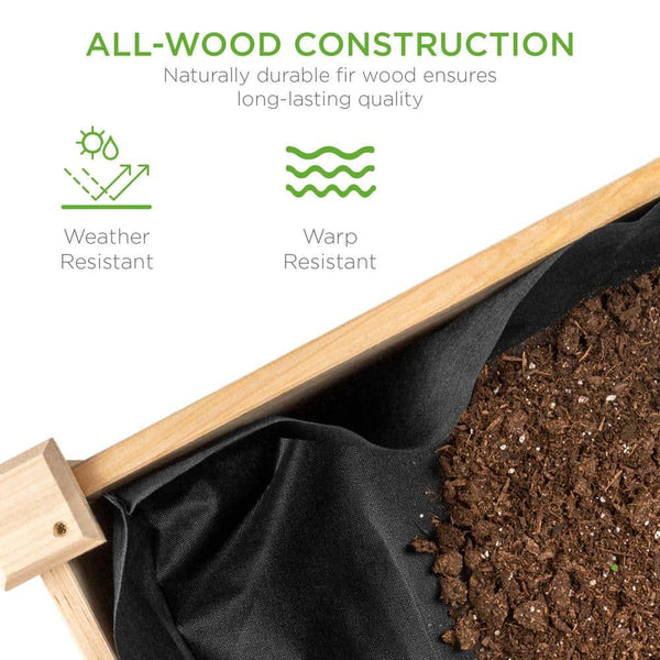 48 in. x 24 in. x 30 in. Wood Raised Garden Bed - Natural - M4 - 1602