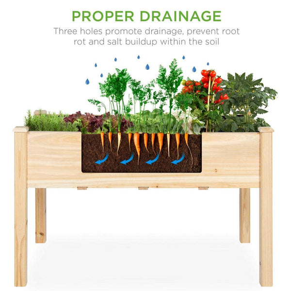 48 in. x 24 in. x 30 in. Wood Raised Garden Bed - Natural - M4 - 1602