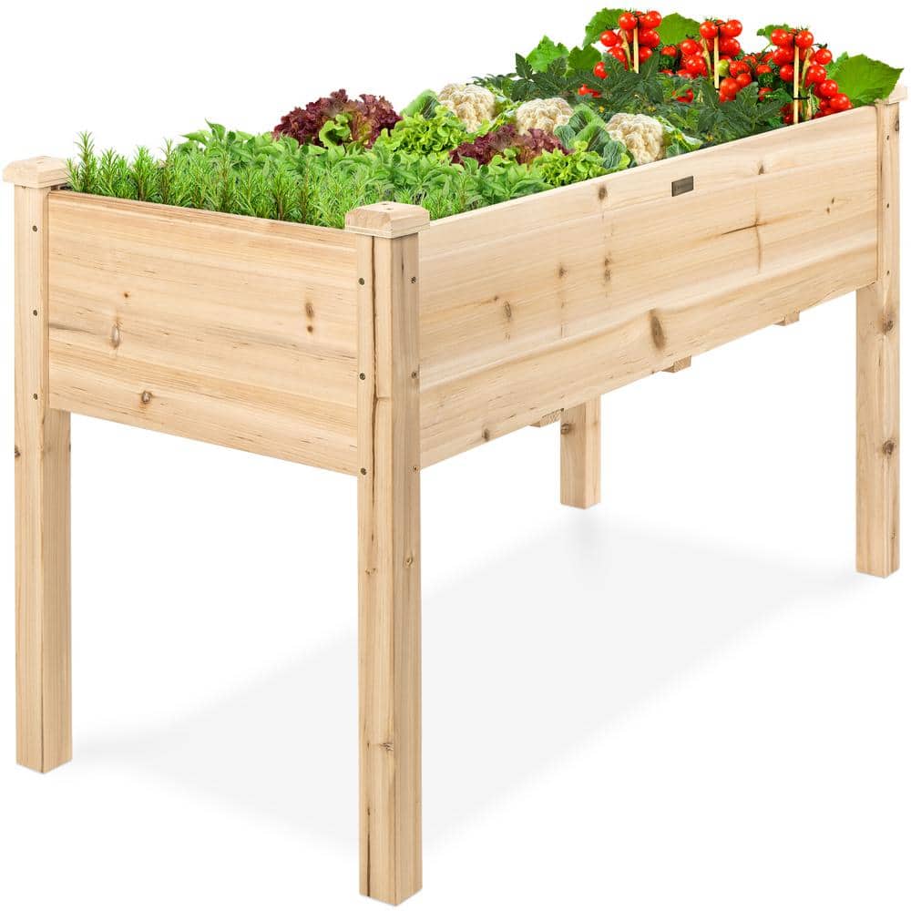 48 in. x 24 in. x 30 in. Wood Raised Garden Bed - Natural - M4 - 1602