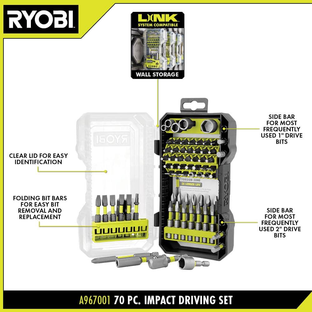 RYOBI Impact Rated Driving Set (70-Piece) 1772