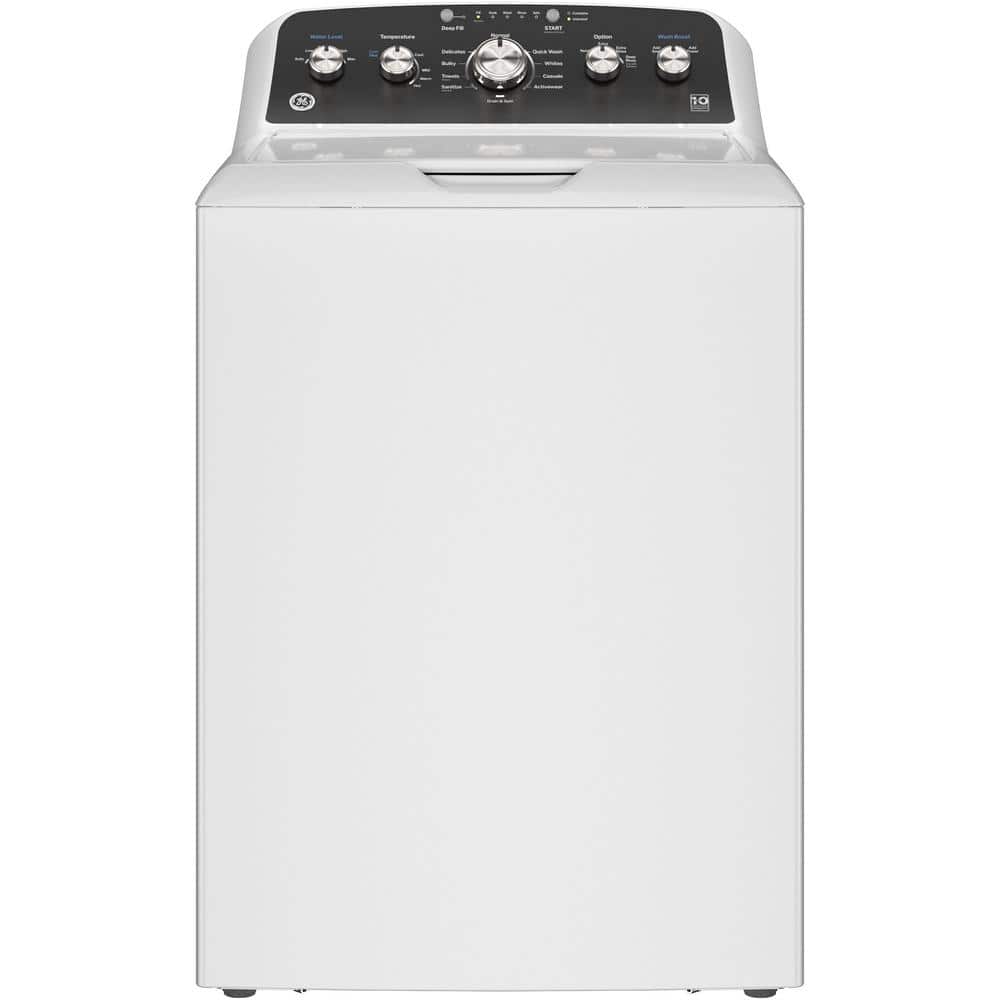 GE 4.5 cu. ft. Top Load Washer in White with Dual Action Agitator and Cold Plus, Sanitize with Oxi -C12-1617